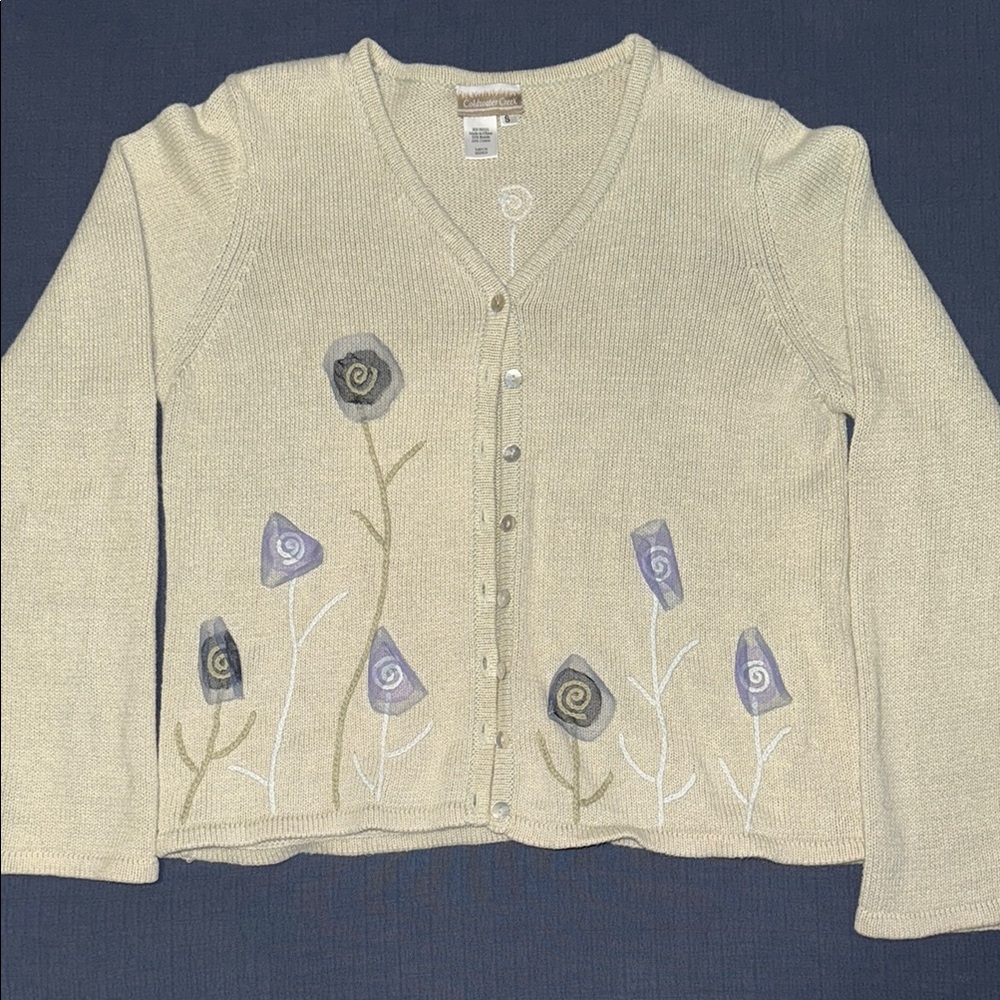 Vintage Coldwater Creek Light Pistachio Cardigan Sweater  EUC S